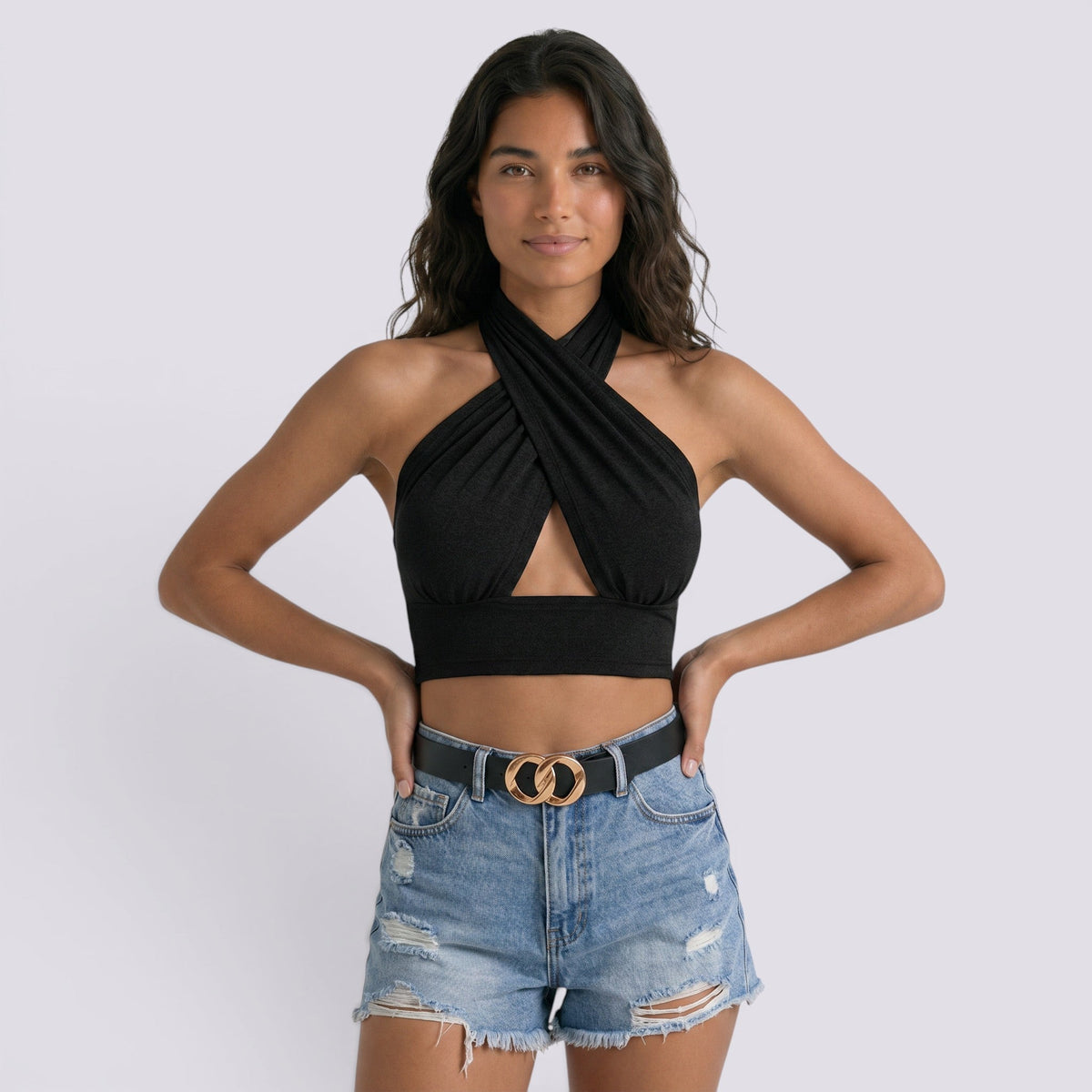 Top Cuello Halter Mujer Espalda Descubierta