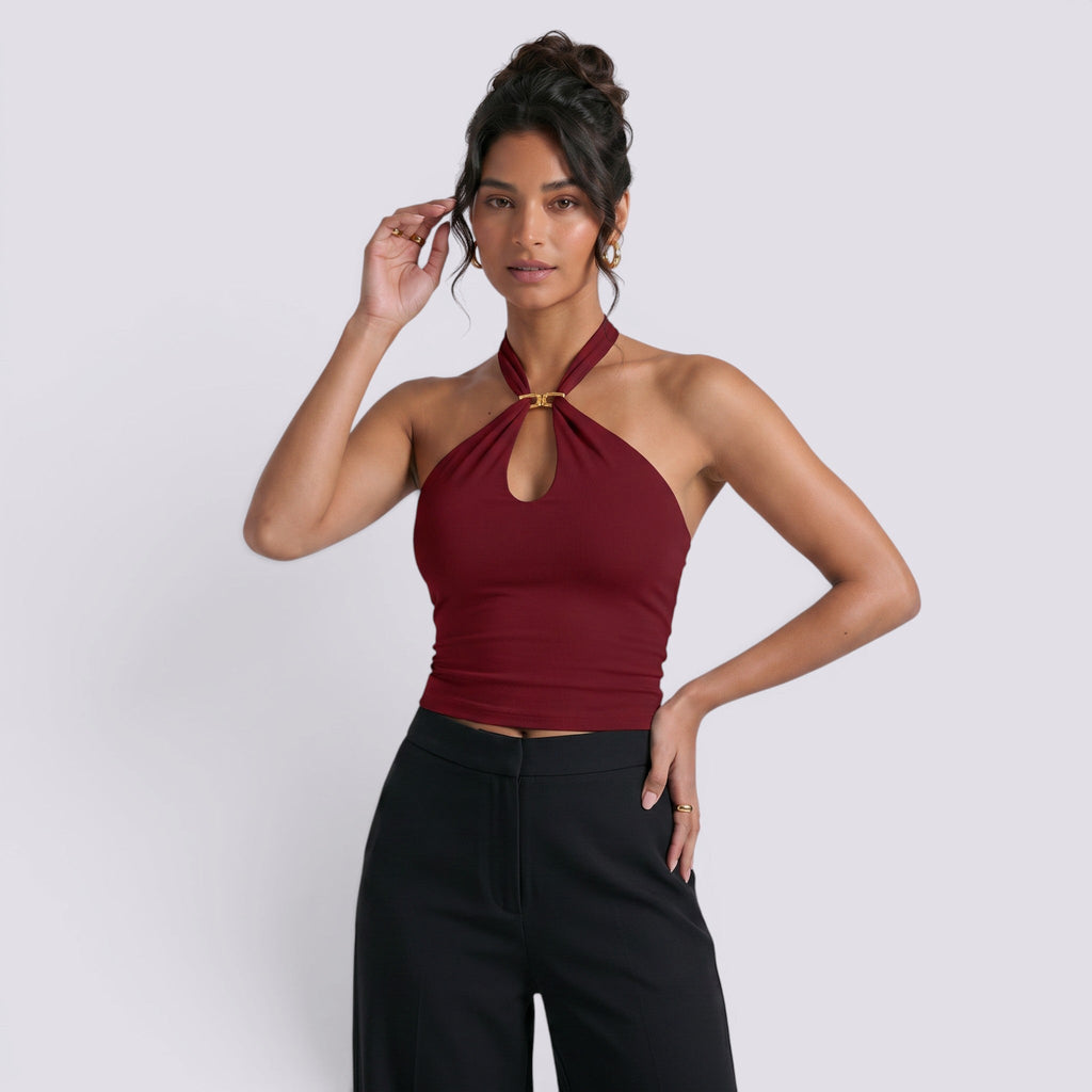 Top Halter Mujer Espalda Descubierta Fiesta