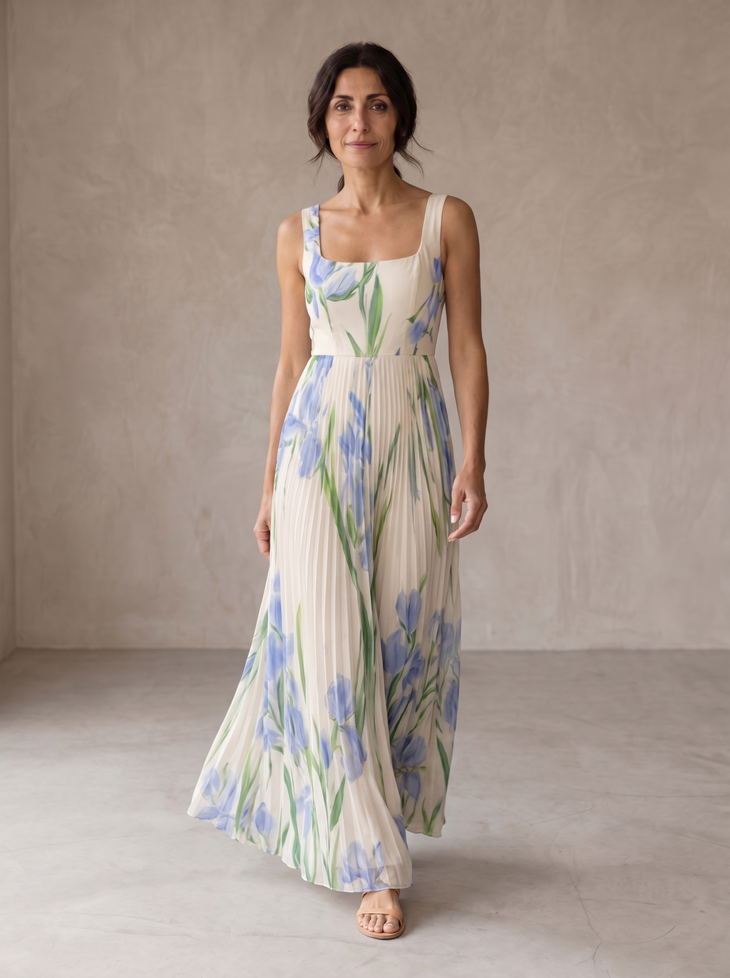 Oriah | Vestido Largo de Mujer Floral de Seda Corte en A