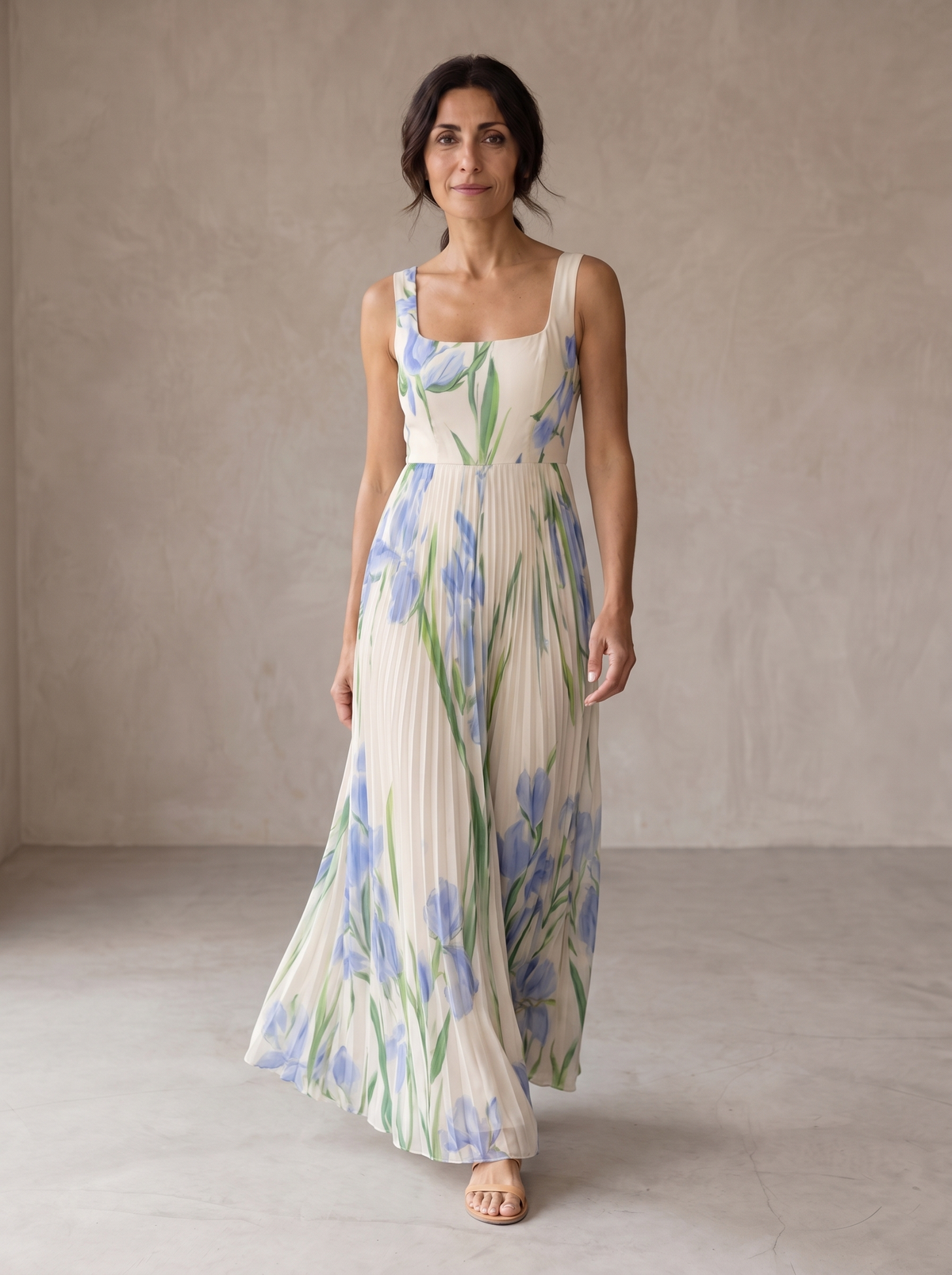 Oriah | Vestido Largo de Mujer Floral de Seda Corte en A