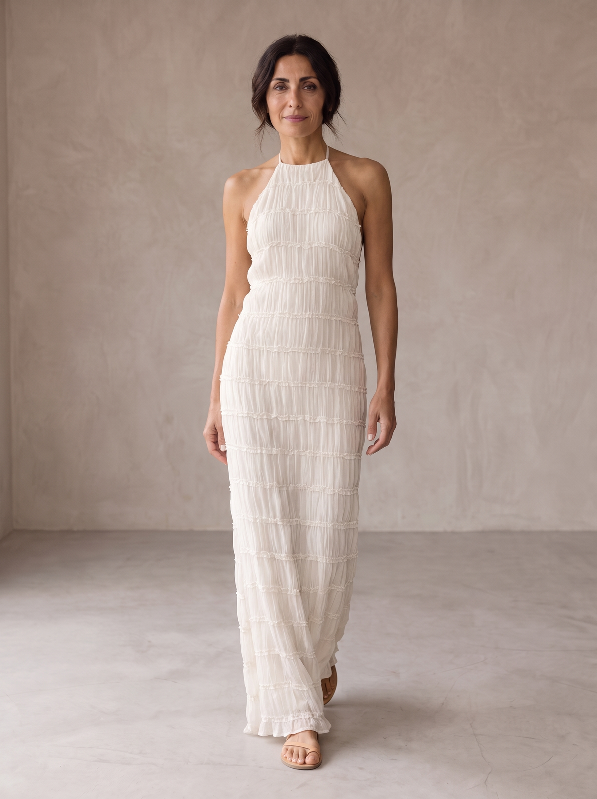 Angela | Vestido Largo de Mujer con Volantes Escalonados