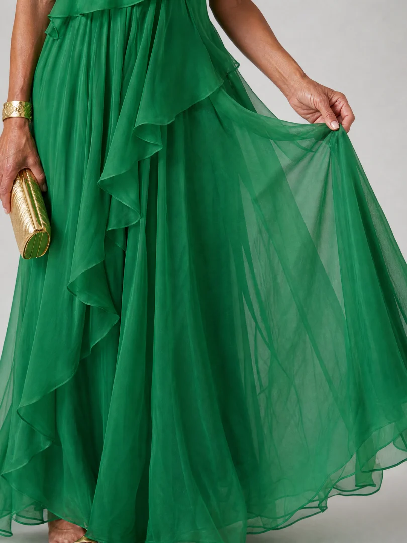 Victoria | Vestido Largo de Mujer de Un Hombro con Volantes