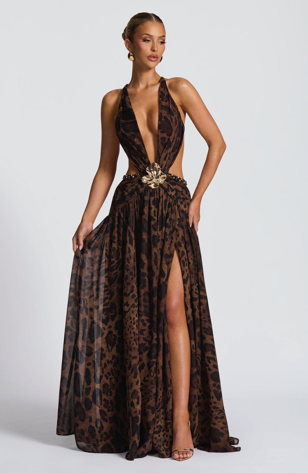 Vestido largo Indianna - Estampado de leopardo