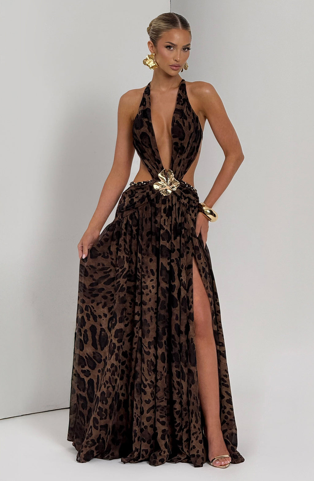 Vestido largo Indianna - Estampado de leopardo