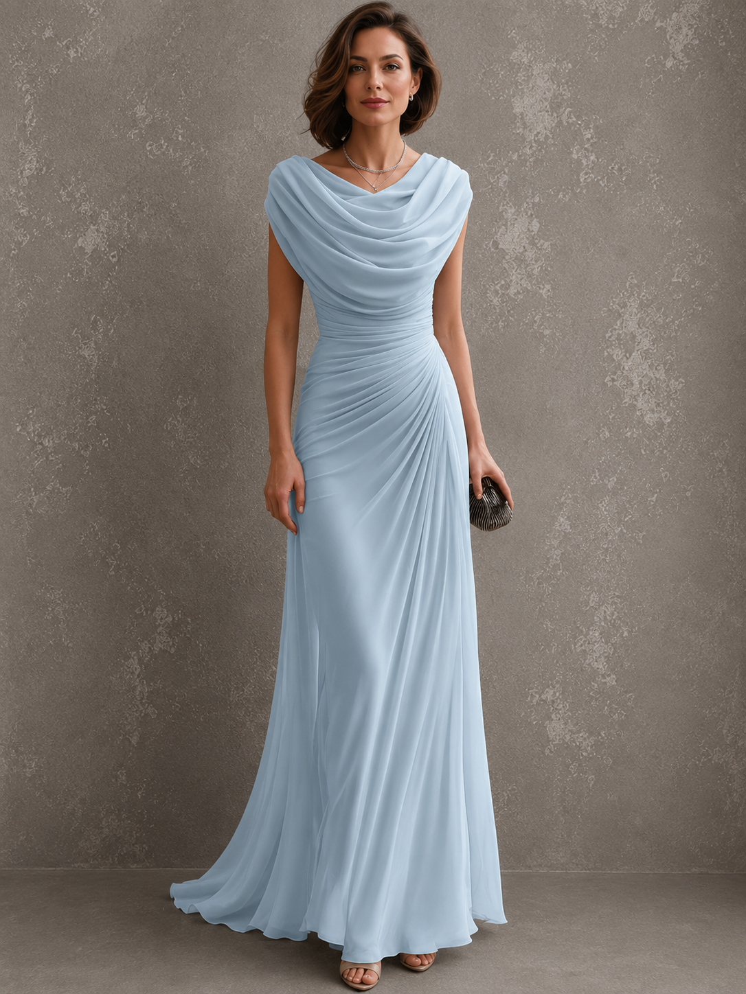 Maëlle | Vestido Largo de Mujer Drapeado sin Mangas