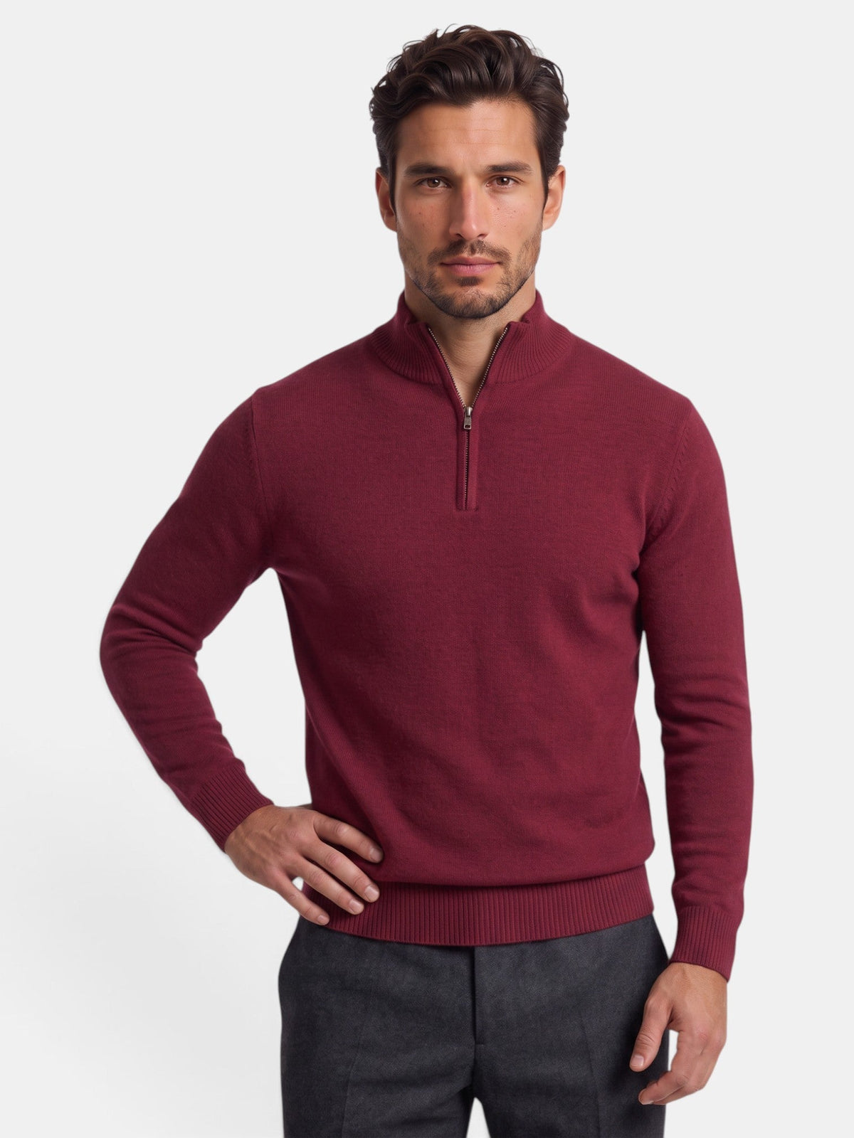 Suéter Hombre Cremallera Punto Casual