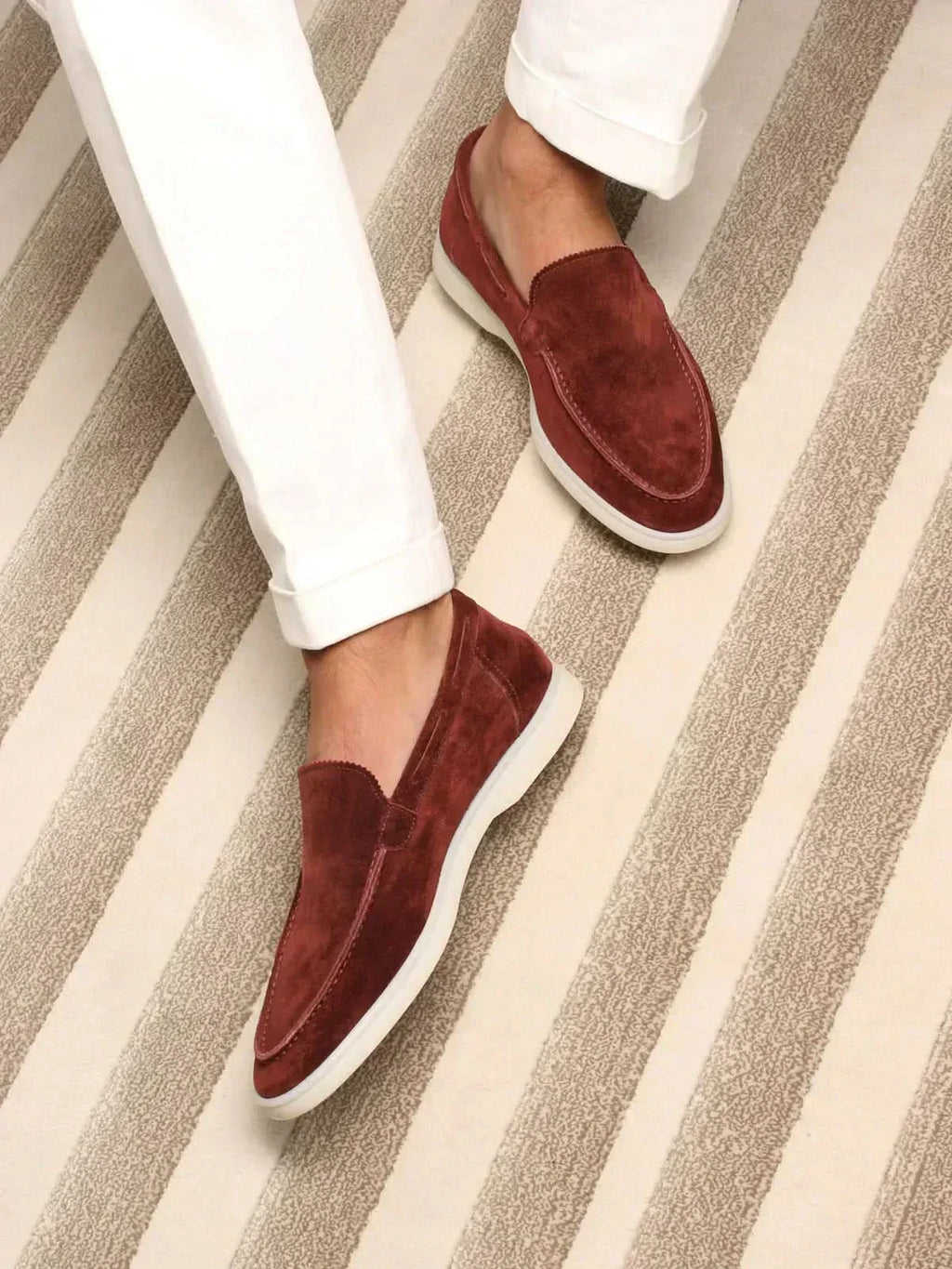 Clásico | Mocasines de Ante Burdeos
