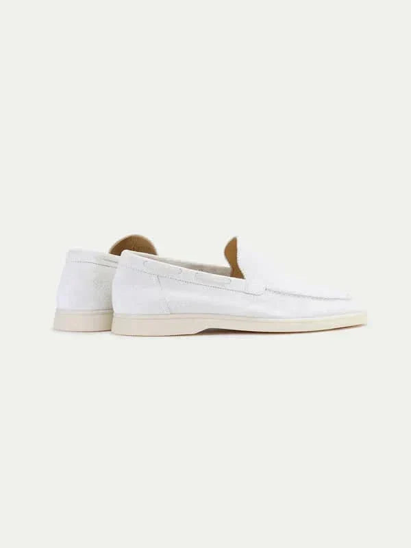 Clásico | Mocasines en Ante Blanco Perla