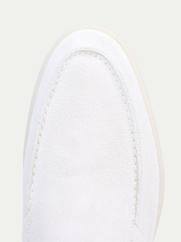 Clásico | Mocasines en Ante Blanco Perla