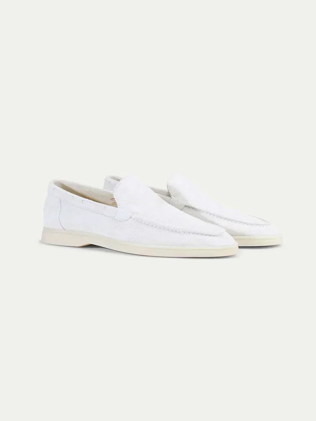 Clásico | Mocasines en Ante Blanco Perla
