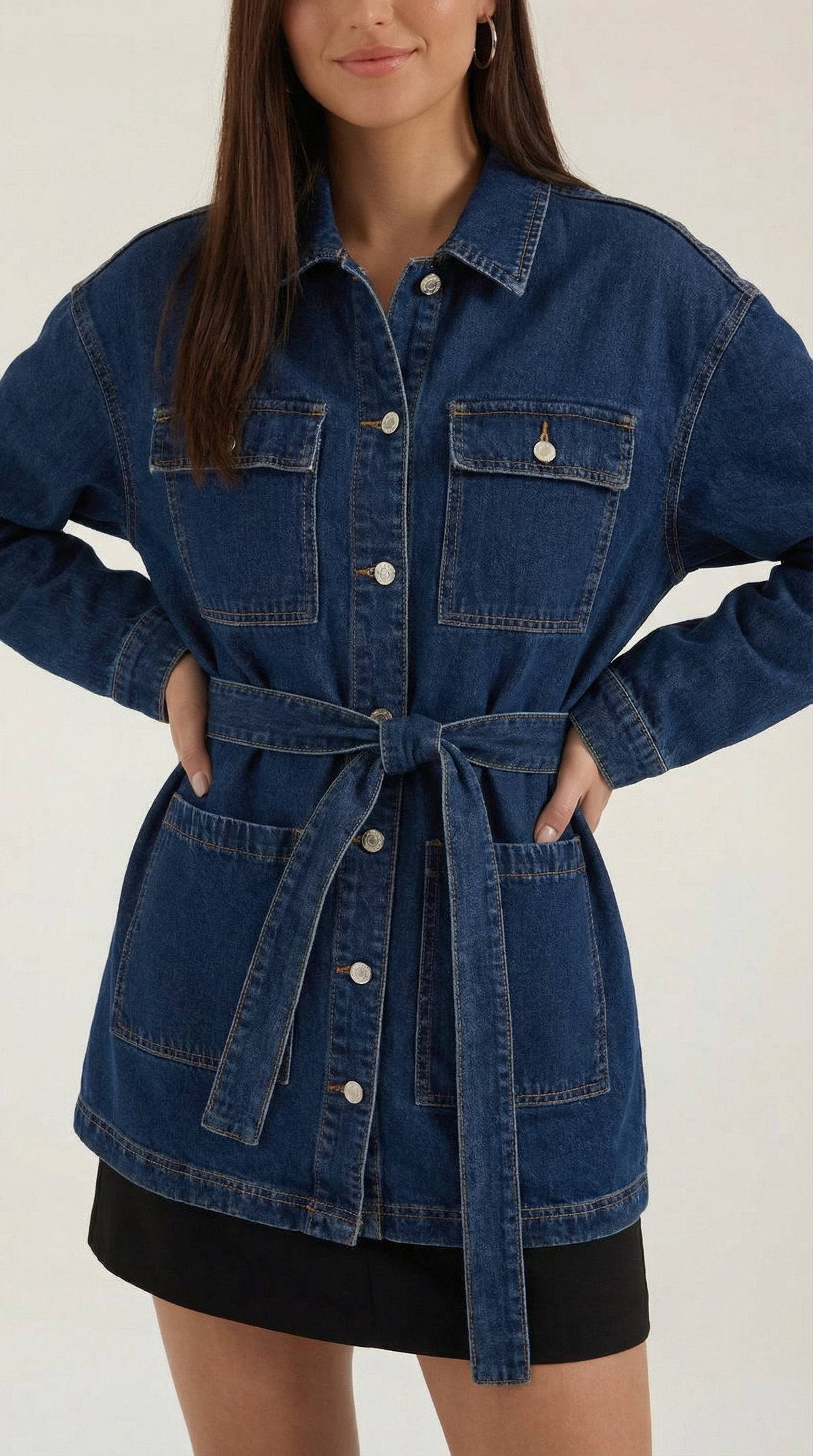 Chaqueta de mezclilla Alice con cinturón ajustable
