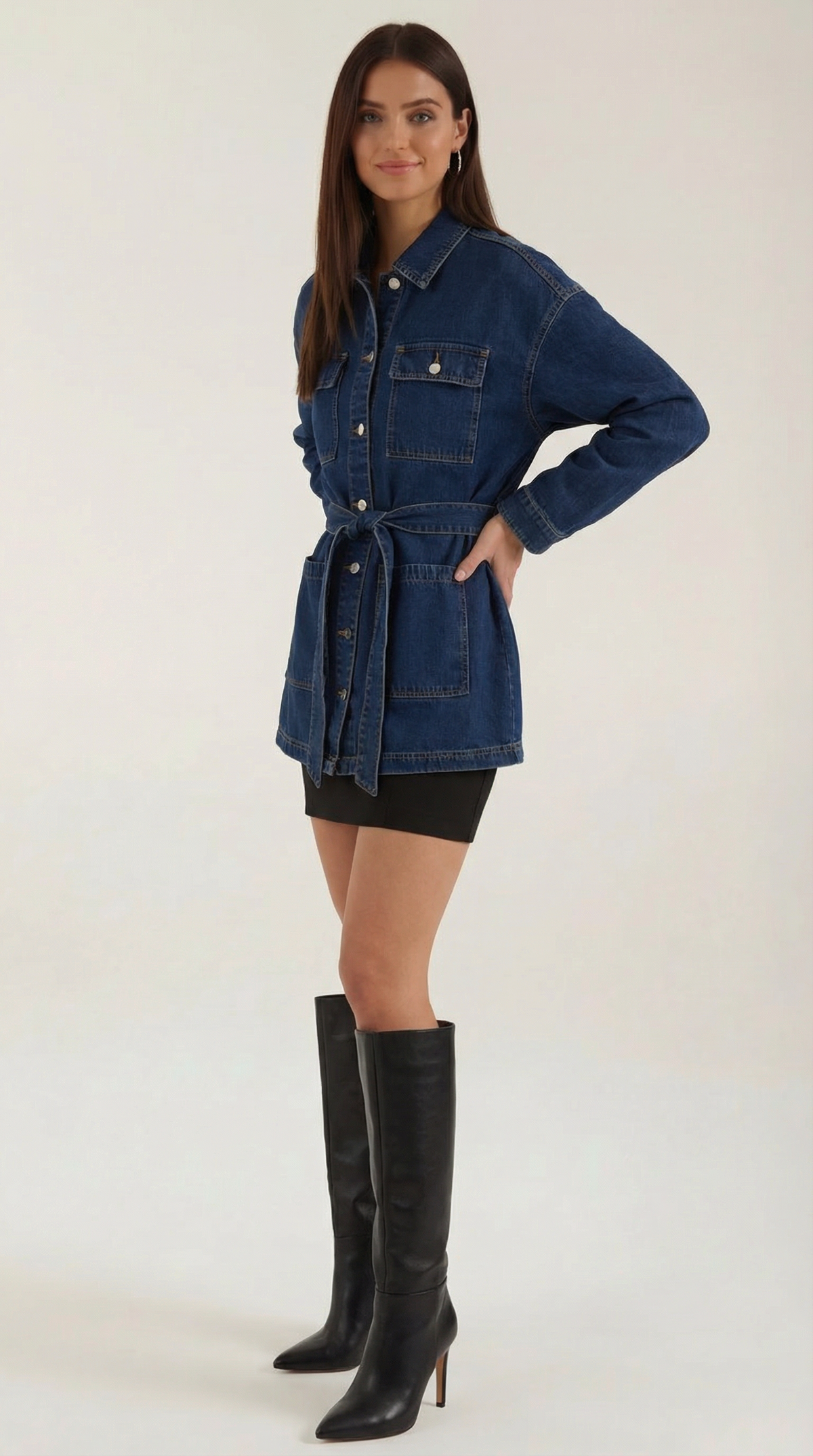 Chaqueta de mezclilla Alice con cinturón ajustable