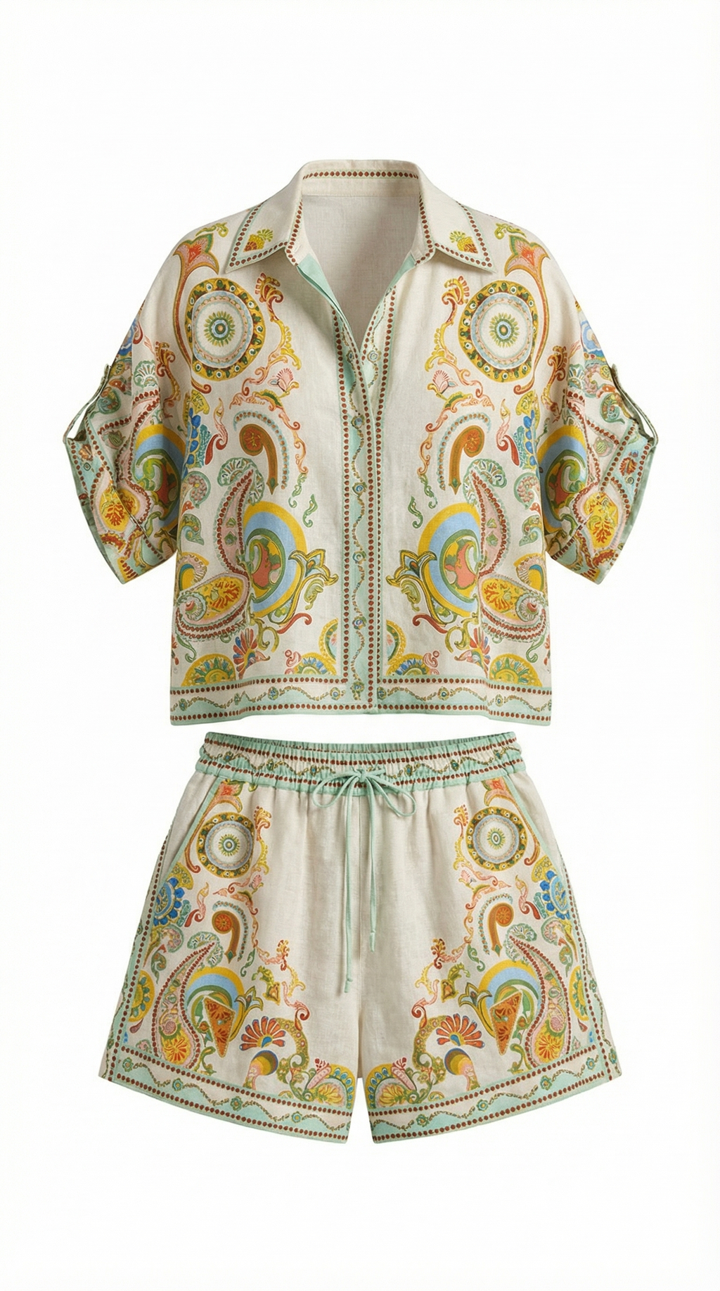 Conjunto boho 'Brenda': Camiseta y pantalones cortos estampados