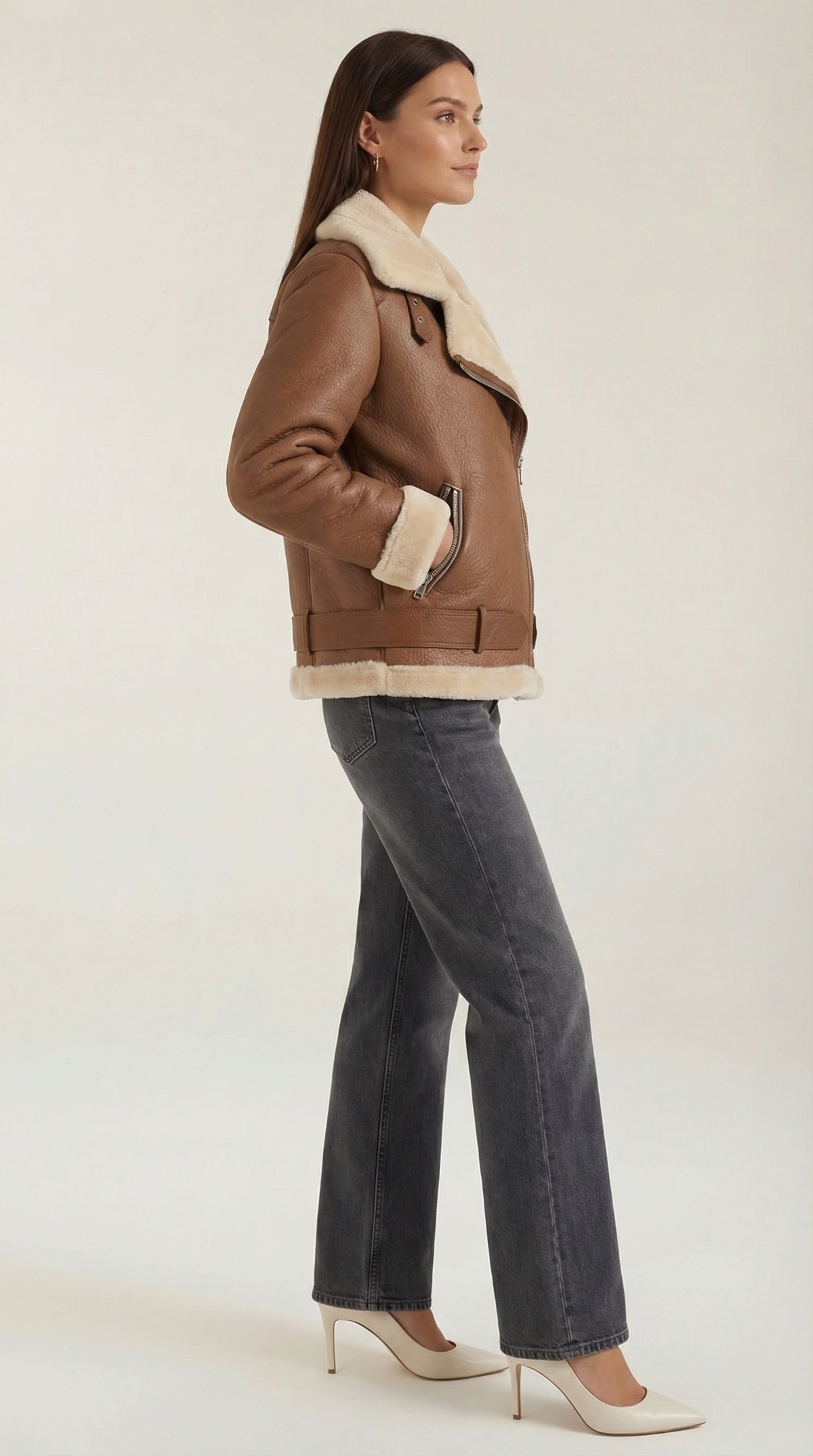 Chaqueta Christine de forro polar con cinturón