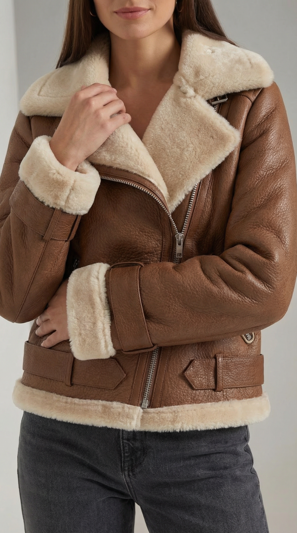Chaqueta Christine de forro polar con cinturón