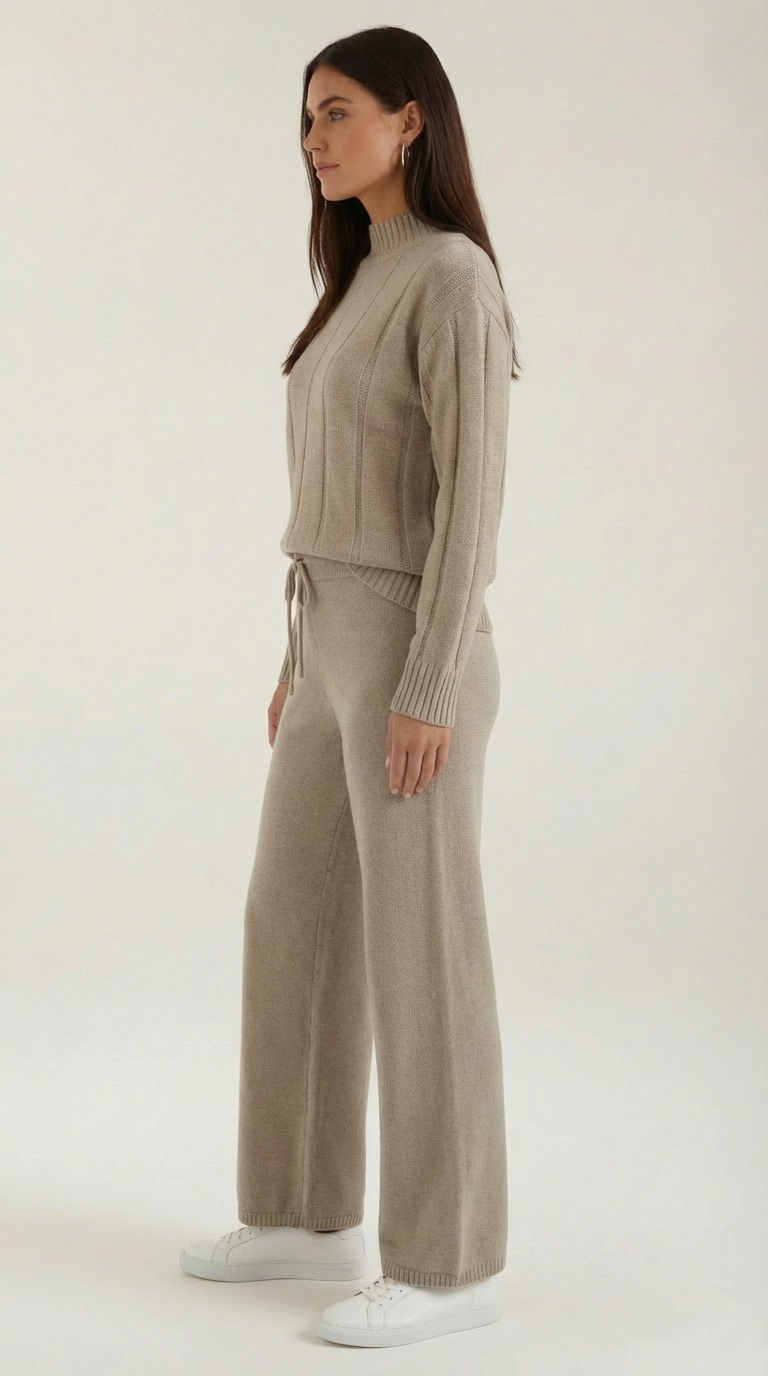 Conjunto de Suéter de Punto y Pantalones Holgados Eleanor