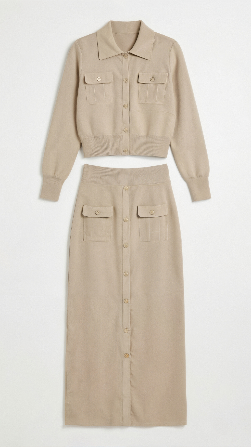 Conjunto de punto Evelyn Luxe con botones