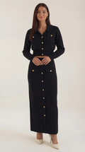 Conjunto de punto Evelyn Luxe con botones