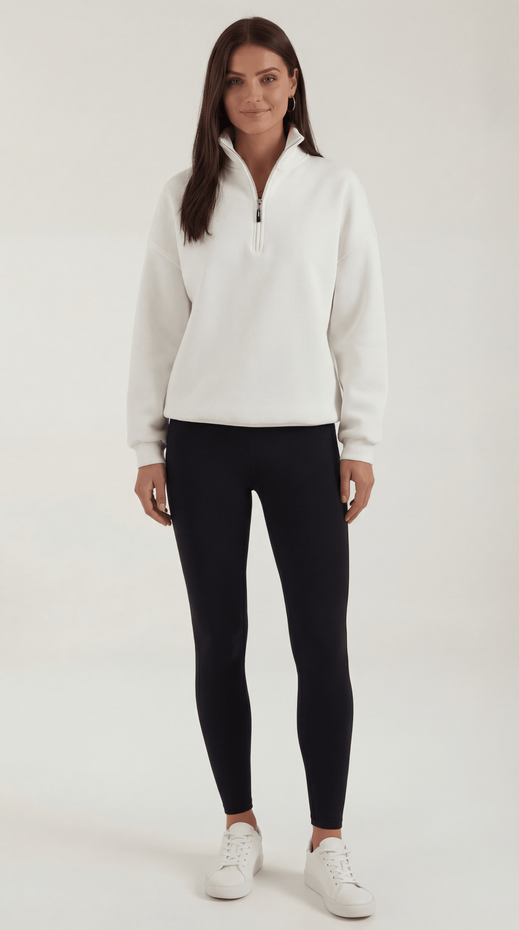 Suéter Oversize Lori con Cuello de Cierre 1/4