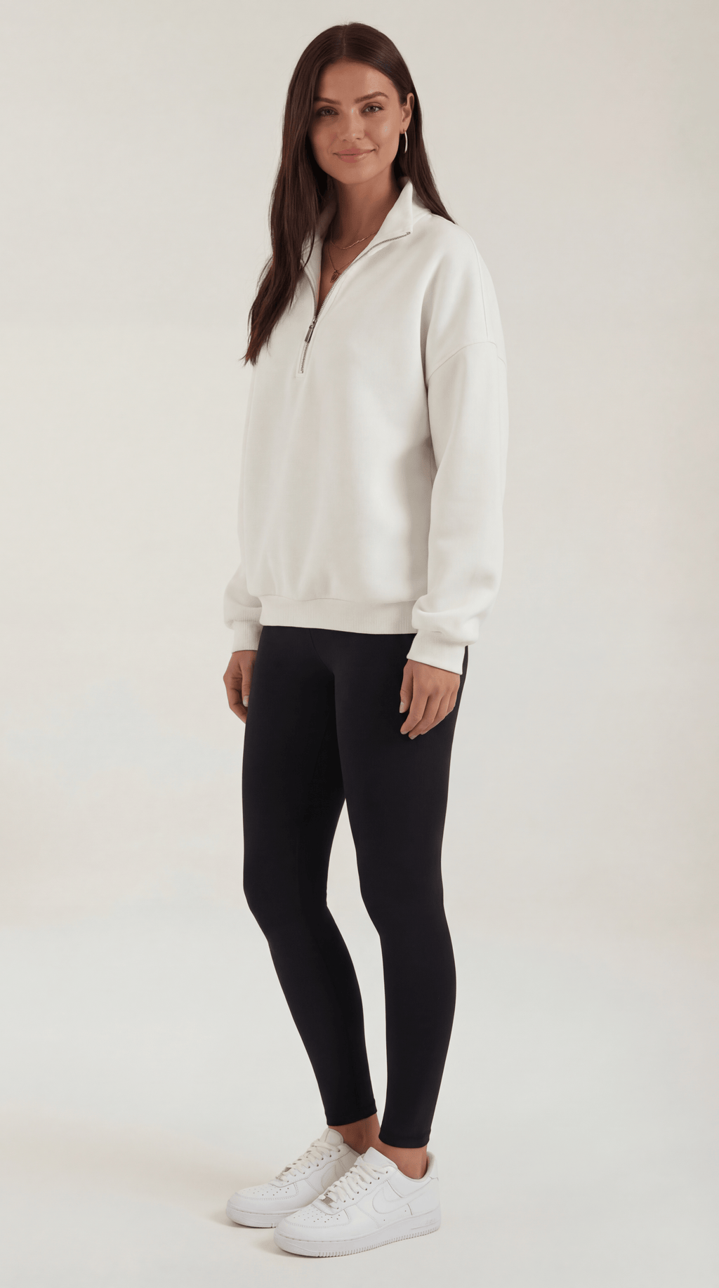 Suéter Oversize Lori con Cuello de Cierre 1/4