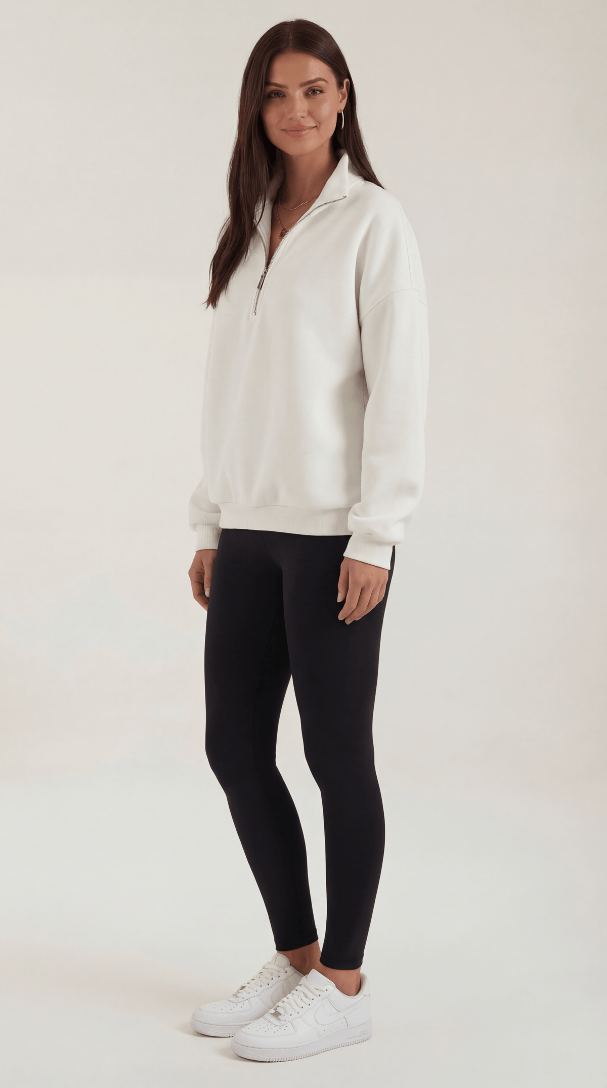 Suéter Oversize Lori con Cuello de Cierre 1/4