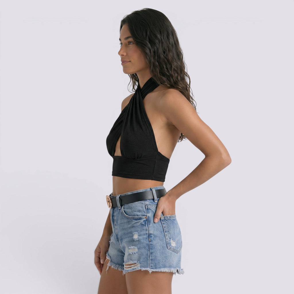 Top Cuello Halter Mujer Espalda Descubierta