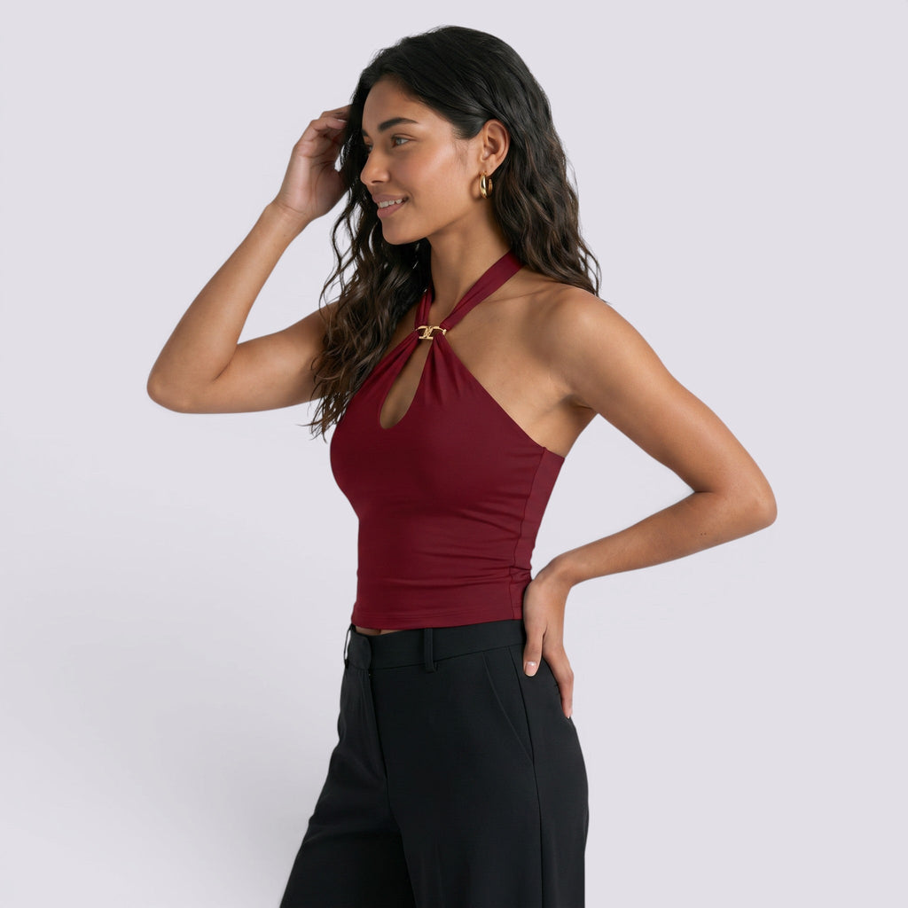 Top Halter Mujer Espalda Descubierta Fiesta