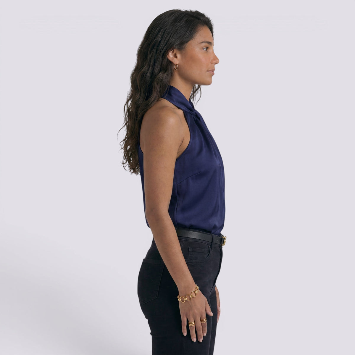Top Halter Mujer Satén Elegante