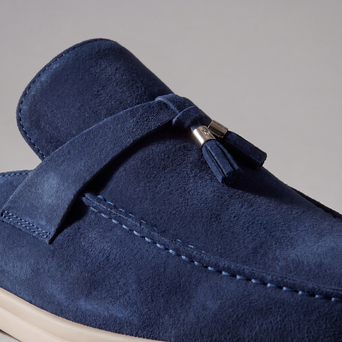 Suede Loafer Mules Heren Metal Buckle Open Heel Casual